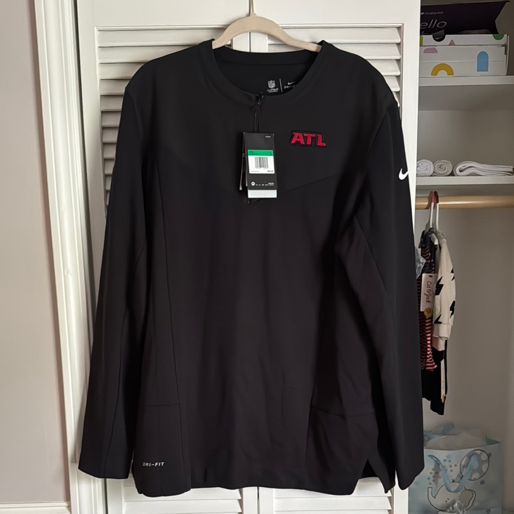 Atlanta Falcons Black Long Half Zip Pullover